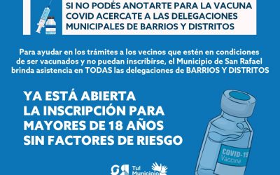 SE INSCRIBIÓ A MÁS DE 5 MIL SAN RAFAELINOS PARA RECIBIR LA VACUNA Y SE ABRE NUEVO PUNTO DE ANOTACIÓN