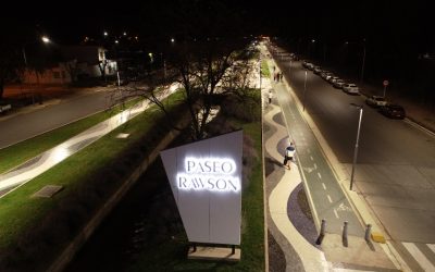 EL PASEO RAWSON ESTRENÓ CARTEL LUMINOSO Y AVANZA LA OBRA EN LA USINA