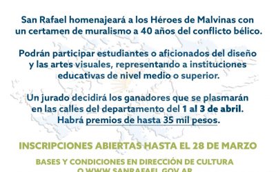A 40 AÑOS DE MALVINAS: SAN RAFAEL LANZA CERTAMEN DE MURALISMO PARA PLASMAR LA GESTA DE LAS ISLAS