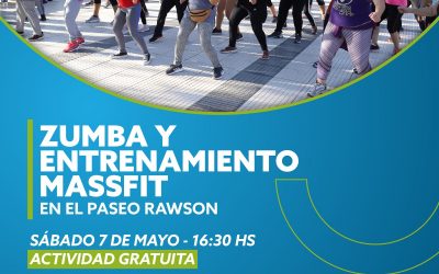 ZUMBA, ENTRENAMIENTO, MÚSICA Y SORTEOS ESTE SÁBADO EN EL PASEO RAWSON
