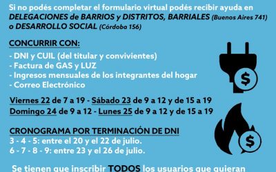 EL MUNICIPIO DE SAN RAFAEL AYUDARÁ A INSCRIBIRSE AL SUBSIDIO DE TARIFAS DE LUZ Y GAS