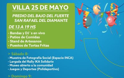 FINDE LARGO: LA VILLA 25 DE MAYO SERÁ SEDE DE MÚLTIPLES ACTIVIDADES CULTURALES, RECREATIVAS Y DEPORTIVAS