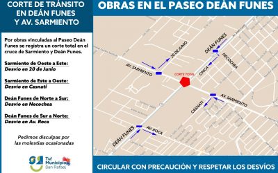 DESVÍOS POR CORTE TOTAL DEL CRUCE DEAN FUNES Y SARMIENTO