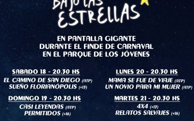 CARNAVAL AL AIRE LIBRE: ASÍ SERÁN LOS 4 DÍAS DE “CINE BAJO LAS ESTRELLAS” EN EL PARQUE DE LOS JÓVENES
