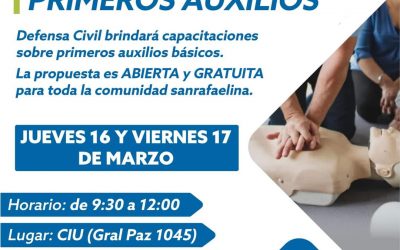 DEFENSA CIVIL CAPACITARÁ GRATUITAMENTE EN PRIMEROS AUXILIOS