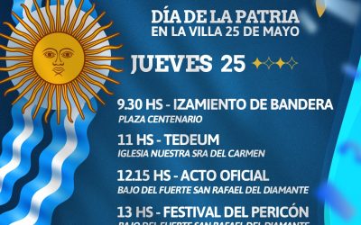 EL SOL DEL 25 VIENE ASOMANDO: ASÍ SE CELEBRARÁ EL DÍA DE LA PATRIA EN SAN RAFAEL