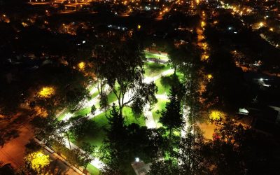 ASÍ SE VE DESDE EL AIRE LA NUEVA PLAZA LIBERTAD QUE INAUGURÓ EL MUNICIPIO