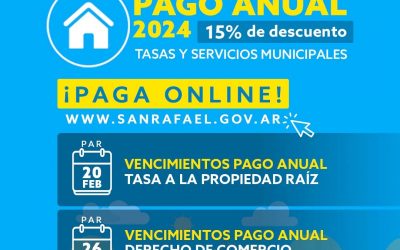 EL PAGO ANUAL DE LAS TASAS MUNICIPALES TIENE UN 15% DE DESCUENTO