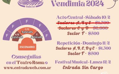 ENTRADAS PARA EL ACTO CENTRAL DE VENDIMIA: PLATEAS BAJAS AGOTADAS