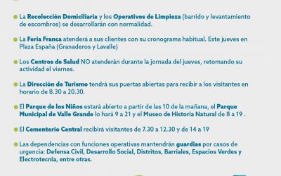 SERVICIOS MUNICIPALES DURANTE EL FERIADO DEL “PATRONO SANTIAGO”