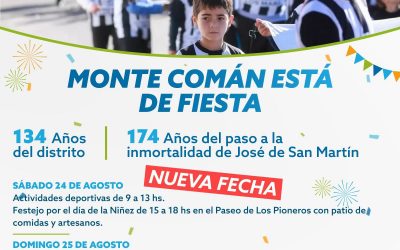POR PRONÓSTICO DE MAL TIEMPO, LOS FESTEJOS DE MONTE COMÁN SE TRASLADAN AL 24 Y 25 DE AGOSTO