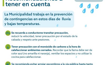 LLUVIA Y FRÍO: RECOMENDACIONES A TENER EN CUENTA