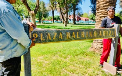 A DÍAS DE SU INAUGURACIÓN: ASÍ AMANECIÓ HOY LA NUEVA PLAZA DE VILLA ATUEL
