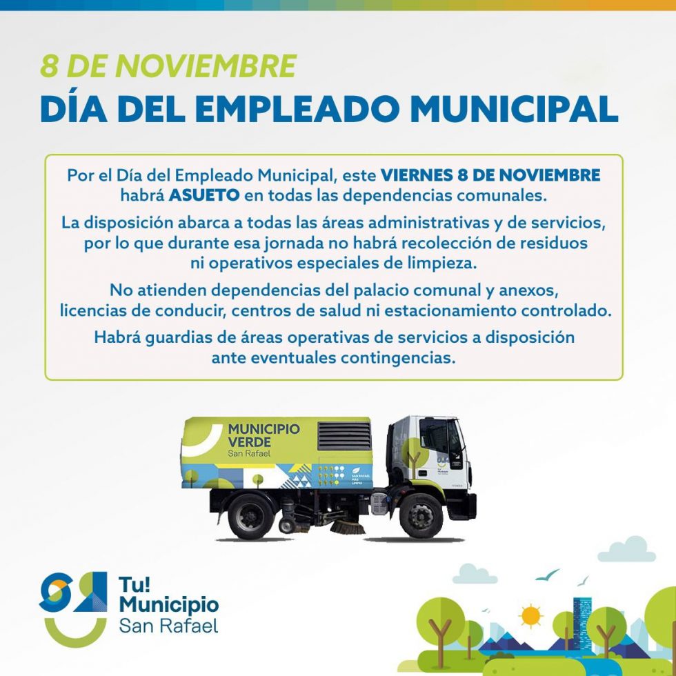 ASUETO POR EL DÍA DEL EMPLEADO MUNICIPAL: VIERNES 8 DE NOVIEMBRE ...