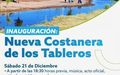 EL SÁBADO SE INAUGURA LA NUEVA COSTANERA “LOS TABLEROS” EN EL ESTE SANRAFAELINO