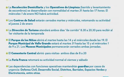CÓMO FUNCIONARÁN LOS SERVICIOS DURANTE LAS FIESTAS DE FIN DE AÑO
