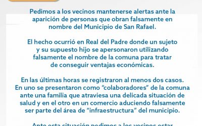 ALERTA: INTENTO DE ESTAFAS EN NOMBRE DEL MUNICIPIO