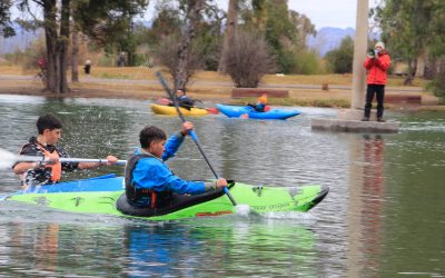 NI EL FRÍO DETUVO LA AVENTURA: GRAN JORNADA DE KAYAK Y RAFTING EN LA LAGUNA DEL PARQUE MARIANO MORENO