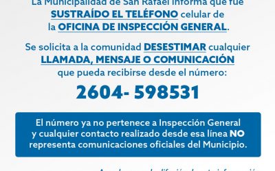 ATENCIÓN: FUE SUSTRAIDO EL TELÉFONO DEL ÁREA DE INSPECCIÓN GENERAL