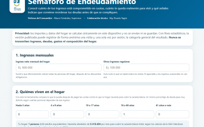 “SEMÁFORO DE ENDEUDAMIENTO”: DEFENSA DEL CONSUMIDOR SAN RAFAEL LANZÓ UNA HERRAMIENTA GRATUITA PARA CONOCER LA SALUD FINANCIERA DE LAS FAMILIAS