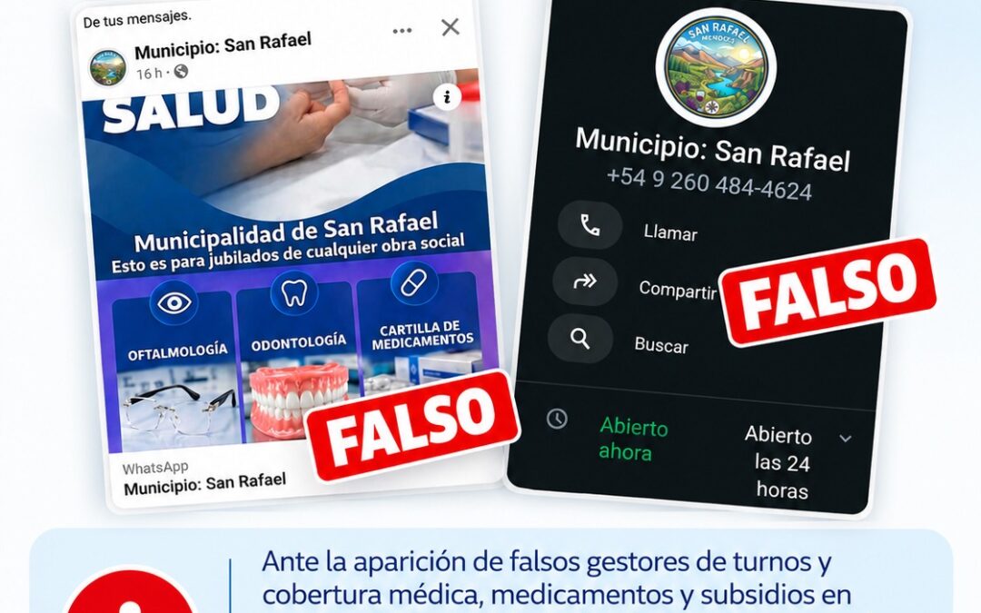 ATENCIÓN: FALSAS CUENTAS QUE OFRECEN TURNOS MÉDICOS, MEDICAMENTOS Y SUBSIDIOS EN NOMBRE DEL MUNICIPIO